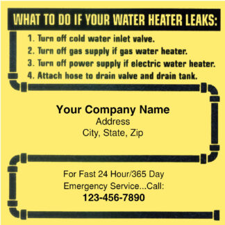 0151 Water Heater Service Label