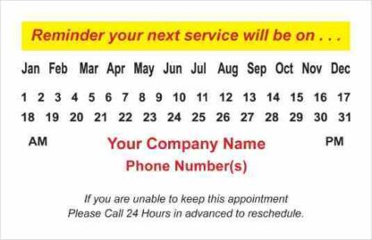 1020 Service Reminder Cards