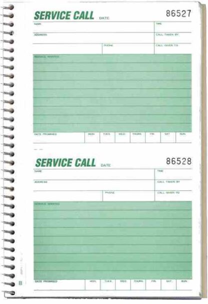 1120 service call slips