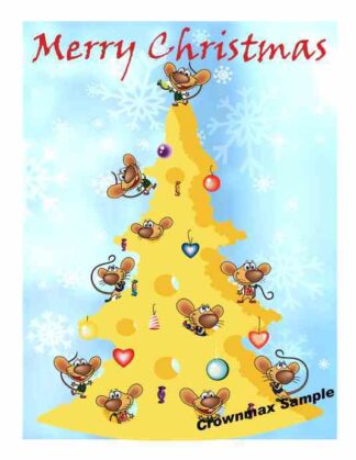 1227 Merry Christmas - Mice w-cheese tree