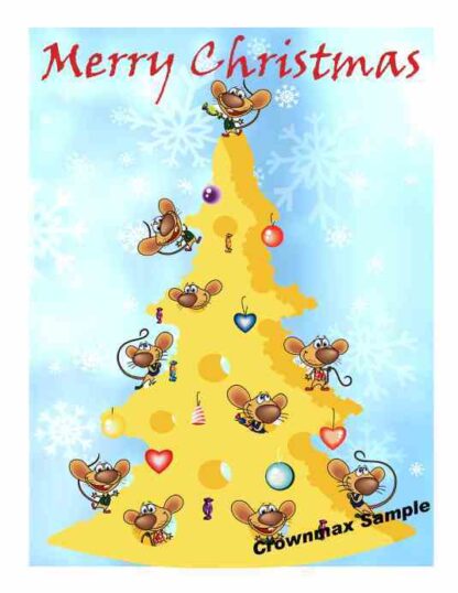 1227 merry christmas - mice w-cheese tree