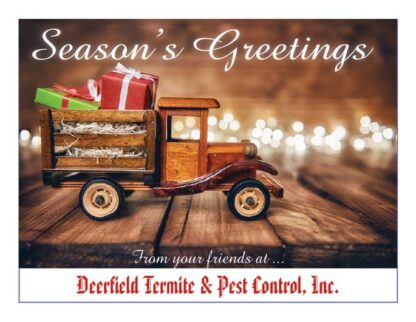 1284 seasons greetings - with old fashioned christmas truck & lights