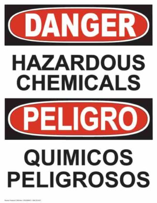 21280 Danger Hazardous Chemicals Vertical Bilingual