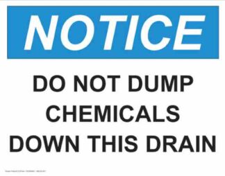21318 Notice Do Not Dump Chemicals Down This Drain