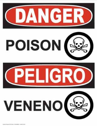 21323 Danger Poison with Poison Symbols Bilingual