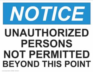 21356 Notice Unauthorized Persons Not Permitted