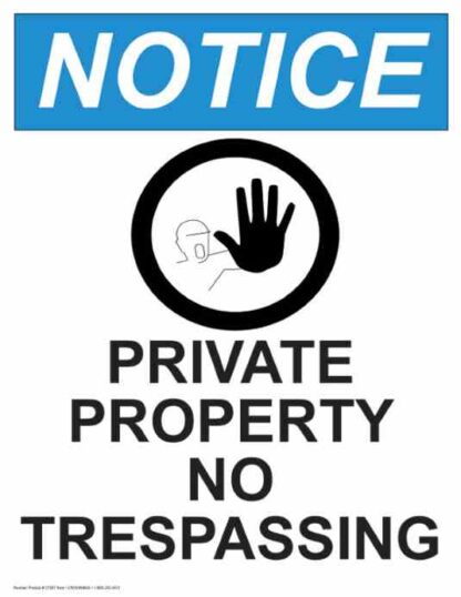 21507 notice private property no trespassing 1