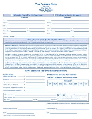 2156 - Mosquito / Tick Control Service Agreement