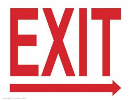 21617 exit arrow pointing right red letters white background 1
