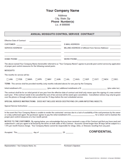 2163 - annual mosquito control service contract