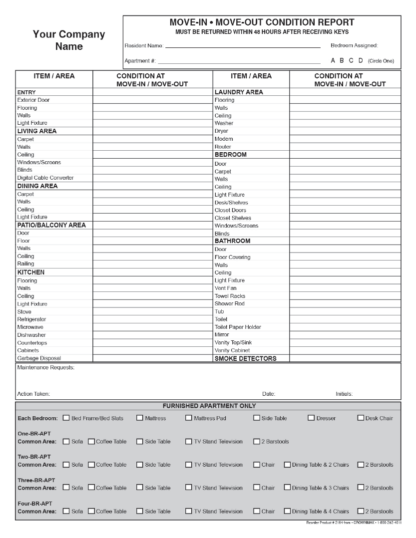 2164 - Move-In Move-Out Condition Report