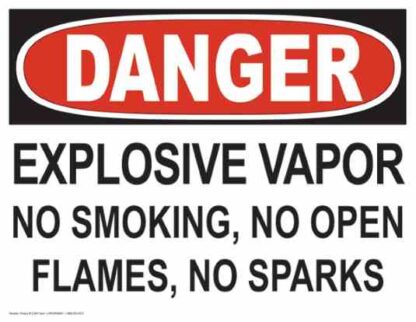 21647 danger explosive vapor no smoking no open flames no sparks 1