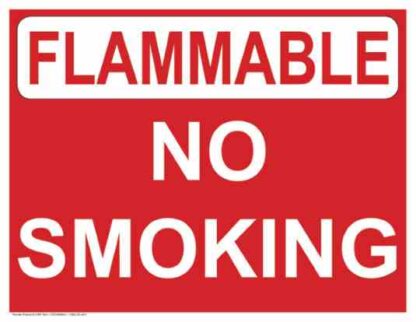 21667 flammable no smoking white letters red background 1