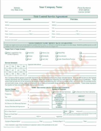 2168 Tick Control Service Agreement