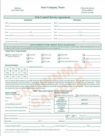 2168 Tick Control Service Agreement