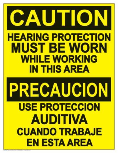 22214 caution hearing protection must be worn while working in this area 1