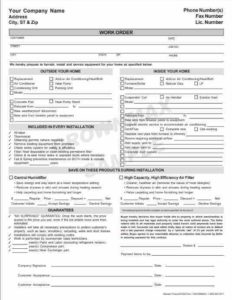 Work order forms 2 2225 hvac work order