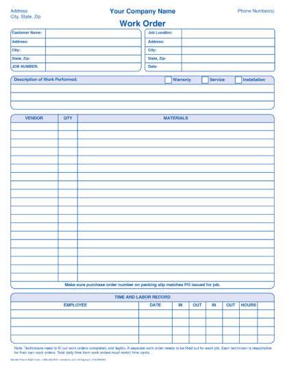 2251 Daily Work Order