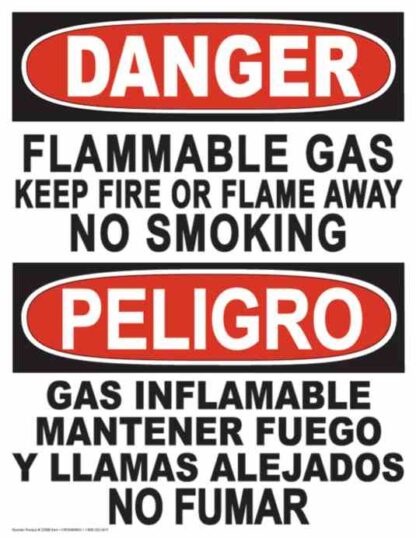 22598 danger flammable gas keep fire or flame away no smoking 1