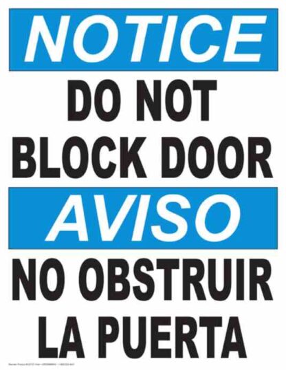 22731 notice do not block door 1