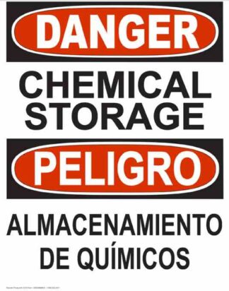 22748 Danger Chemical Storage Vertical Bilingual