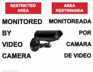 22771 Restricted Area Monitored By Video Camera Bilingual