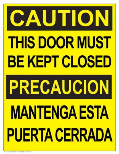 22779 caution this door must be kept closed bilingual