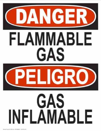 22788 Danger Flammable Gas Bilingual Vertical