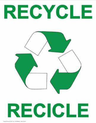 22805 Recycle Vertical Bilingual With Symbol