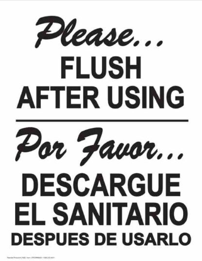 22812 please flush after using vertical bilingual