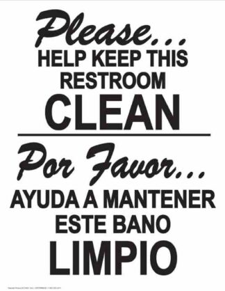 22813 Please Help Keep This Restroom Clean Bilingual