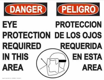 22822 danger eye protection required bilingual face shield)