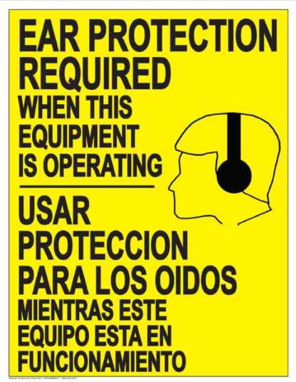 22842 ear protection required (bilingual yellow)