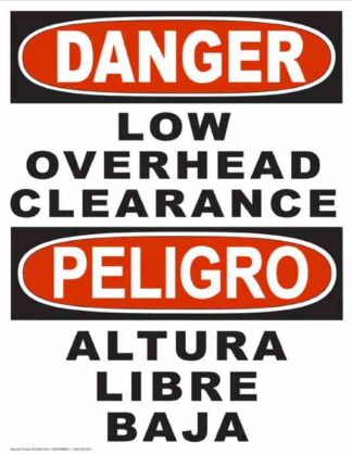22853 Danger Low Overhead Clearance (Vertical Bilingual)