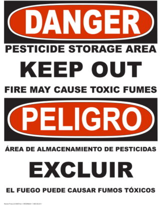 Danger Pesticide Storage Area Sign Bilingual