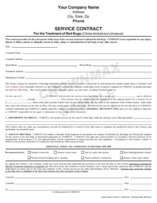 2532 Bed Bug Service Agreement