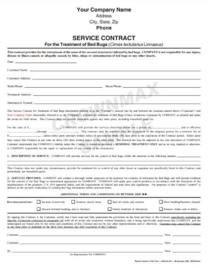2532 bed bug service agreement