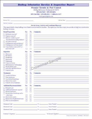 2549 Bed Bug Infestation Service & Inspection Report