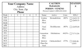 2552 Custom Bait Station Label