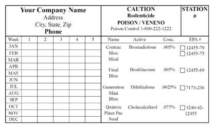 2552 custom bait station label