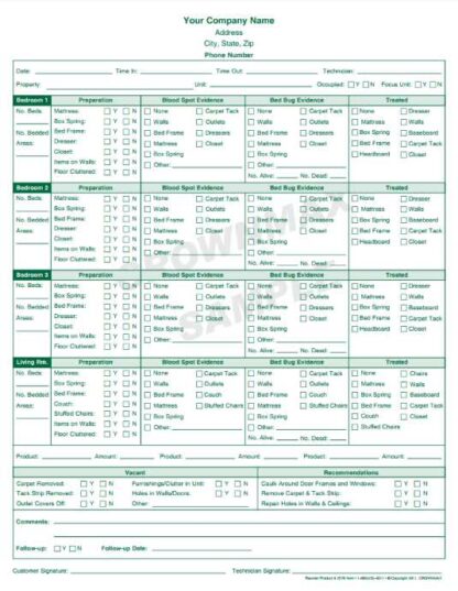 2578 bed bug inspection report