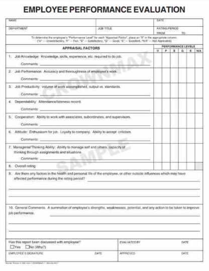 2582 Employee Performance Evaluation