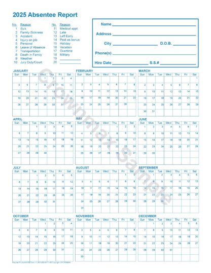 2623 – Absentee Report