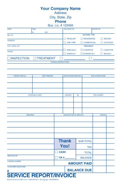 2632 2631 Service Report / Invoice - Repair Estimate