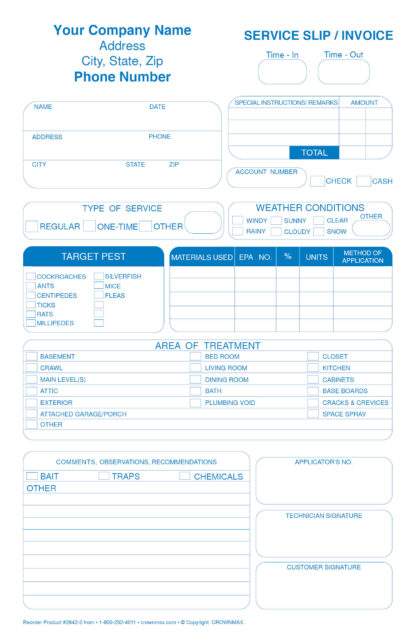 2642 service slip / invoice