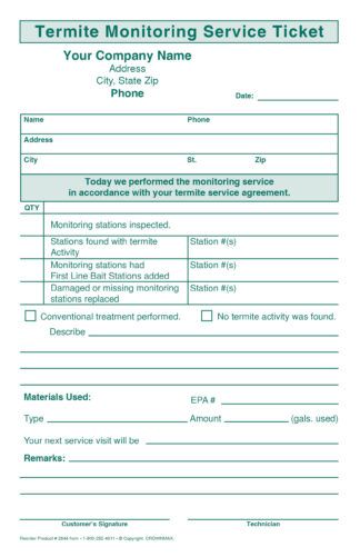 2645 Termite Monitoring Service Ticket