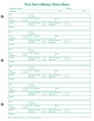 2652 Pest Surveillance Data Sheet