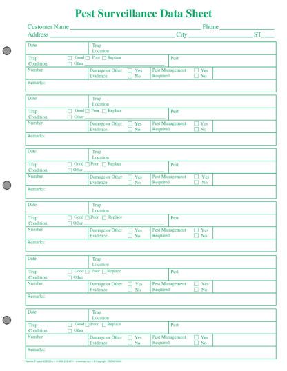 2652 pest surveillance data sheet