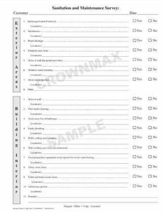 2654 Sanitation and Maintenance Survey