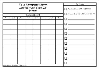 2658 Service Record Label